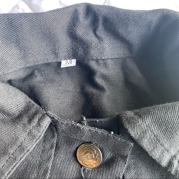 Party Wear Sequin Denim Jacket for Women, Black - Picture 5 of 7